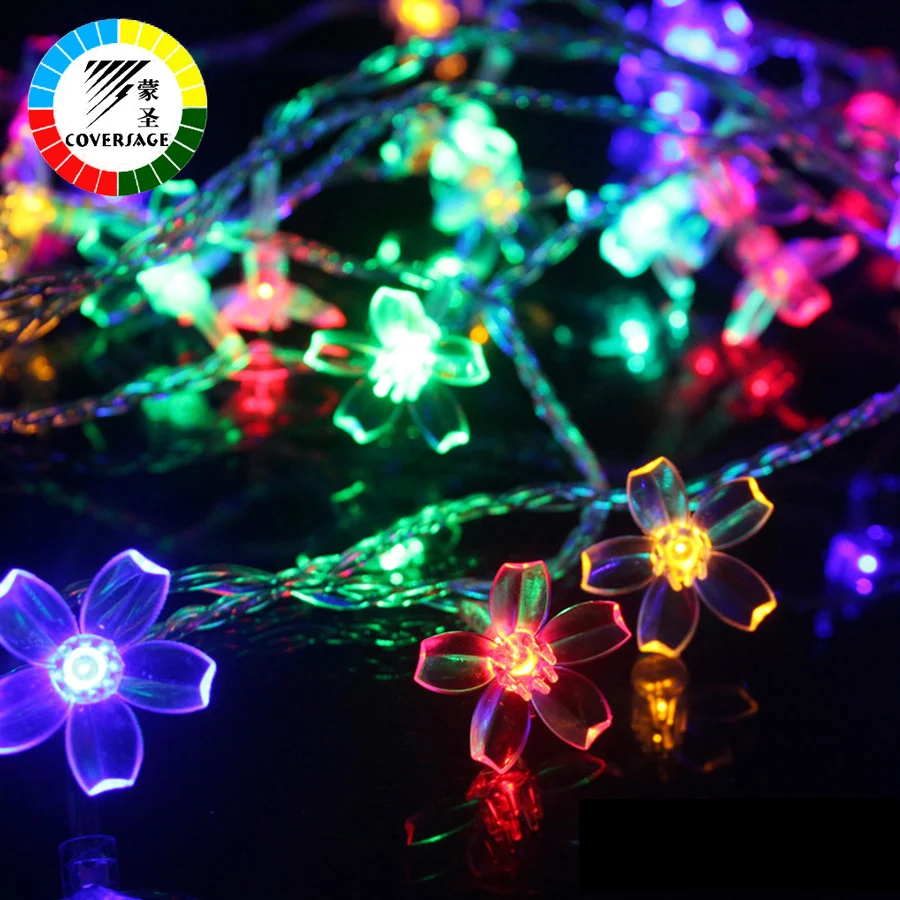Coversage 10M 100 Leds Christmas Garland String Holiday Lighting Flower Waterproof Lights Indoor Outdoors Wedding Decoration