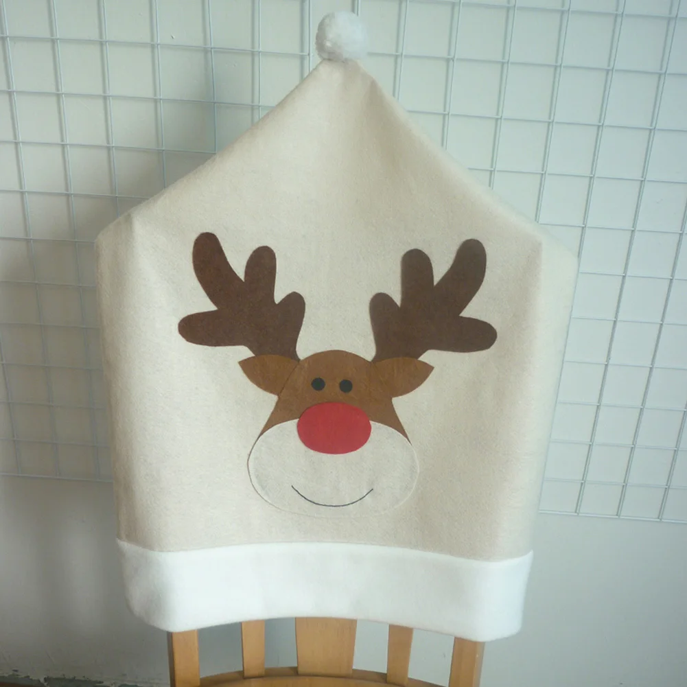 1 шт, рождественские украшения для стульев Лось коричневая шапка на Рождество вечерние Ужин Декор дома Кухня украшения поставки