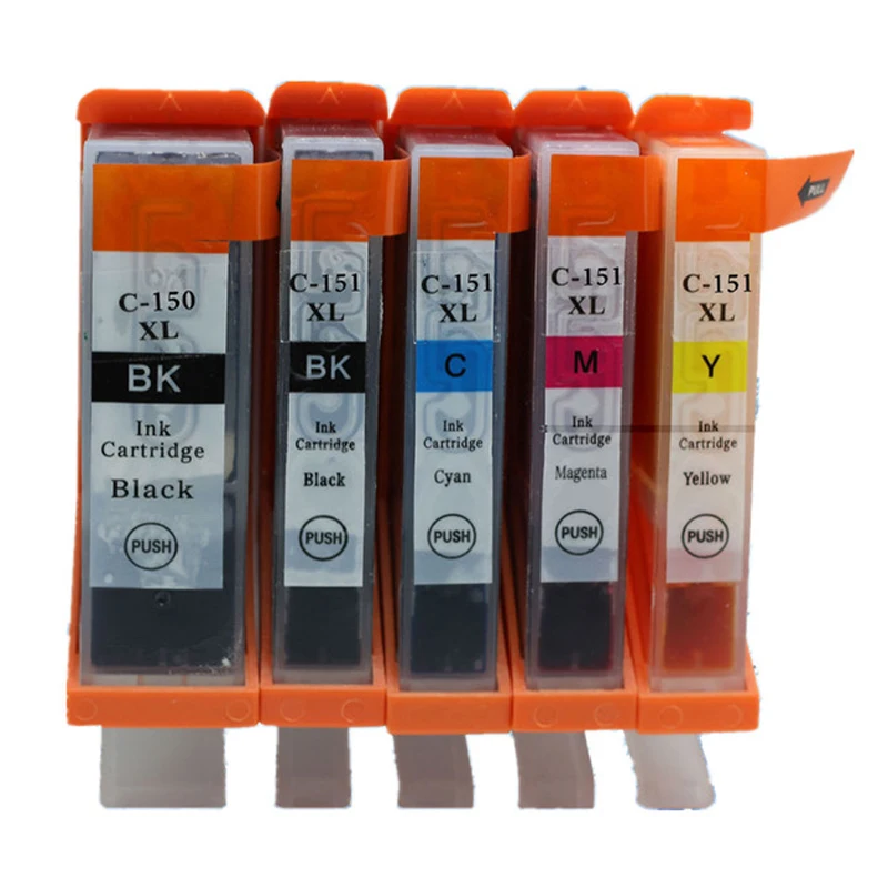 

5Pcs PGI-150 PGI150 PGI 150 CLI-151 Ink Cartridge For Canon PIXMA MG5410 MG5510 MG5610 MG6310 MG6410 MG6610 MG7110 MG7510 IP7210