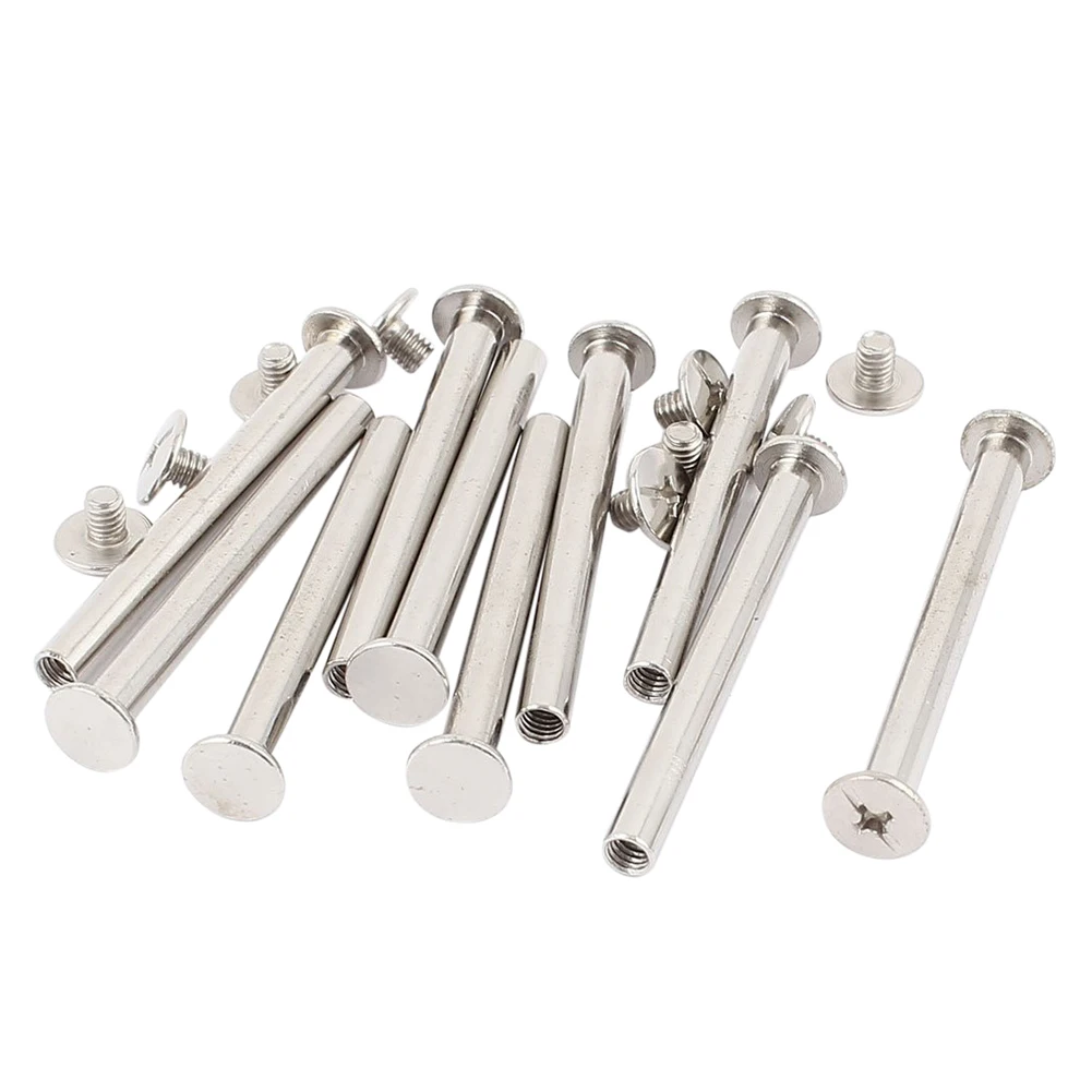 Scrapbook Photo Albums M5x50mm Nickel Plated Binding Screw Post 10pcs