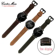 Para moto 360 genuíno pulseira de couro fit cinta Inteligente moto 360 primeiro e segundo 22mm verde do exército marrom preto de couro marrom escuro banda