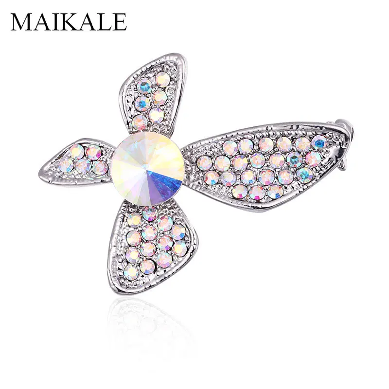 

MAIKALE Fashion Butterfly Brooch Pins Rhinestone Wing Flower Brooches for Women Kids Scarf Suit Lapel Jewelry Accessories Gifts