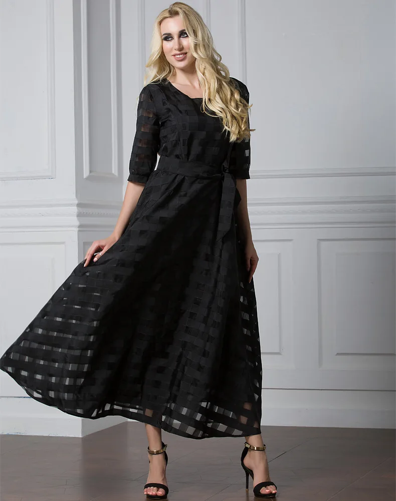 2017 подиумный летний сарафан черное платье трапециевидной формы богемные пляжные