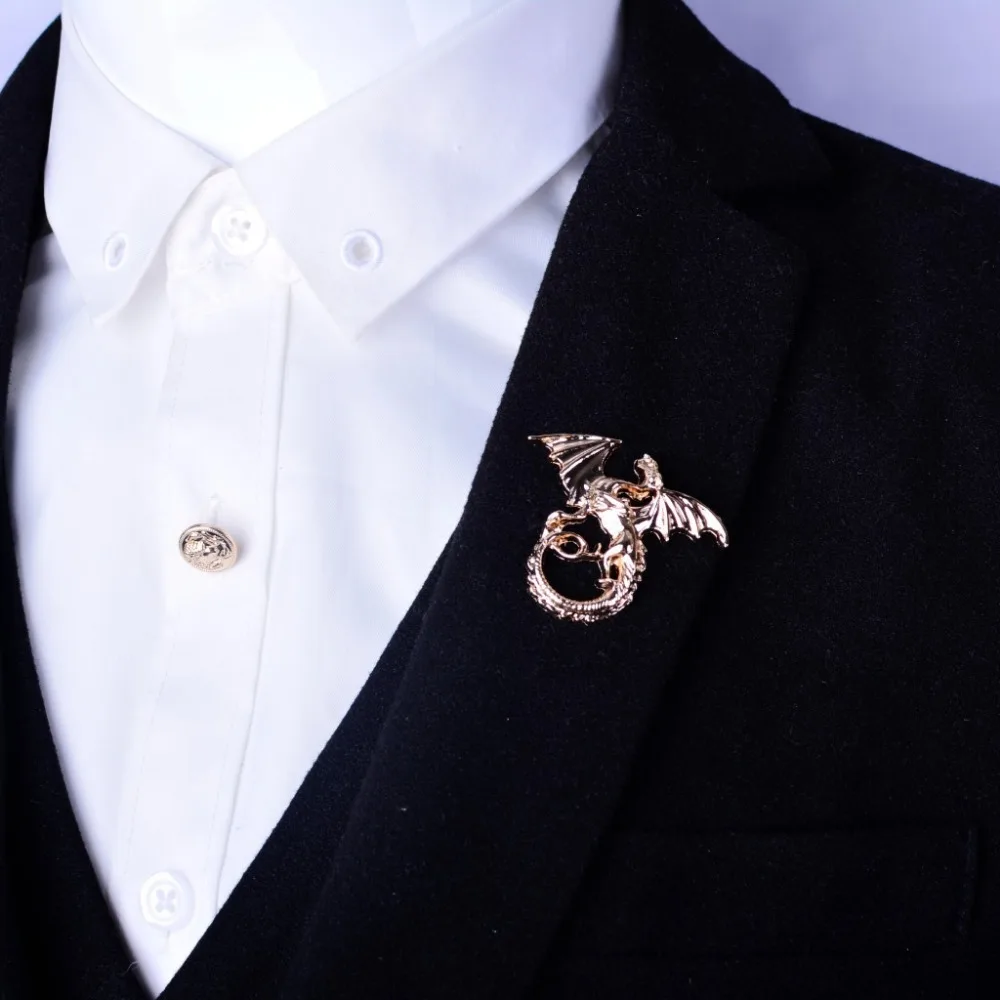 6pcs New Arrival Brooches Corsage Men's Suits Dragon Buckle Suits
