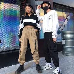 Мужские накладные карманы шаровары женские 2019 Беговые брюки в повседневном стиле широкие в стиле милитари брюки Harajuku уличной хип-хоп мода