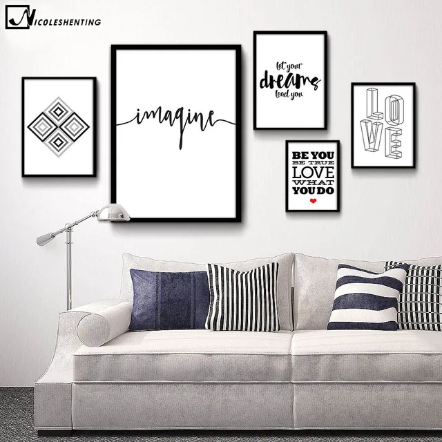 Motievencitaat Minimalistische Kunst Canvas Poster Print