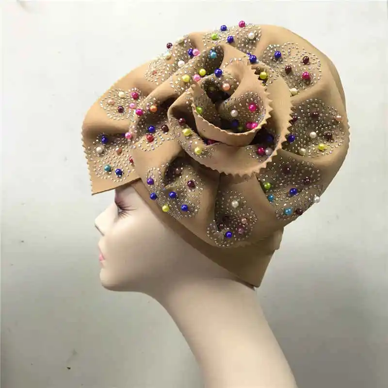 2019 Новое поступление нигерийский головной убор gele aso oke Auto Gele с бисером красивый