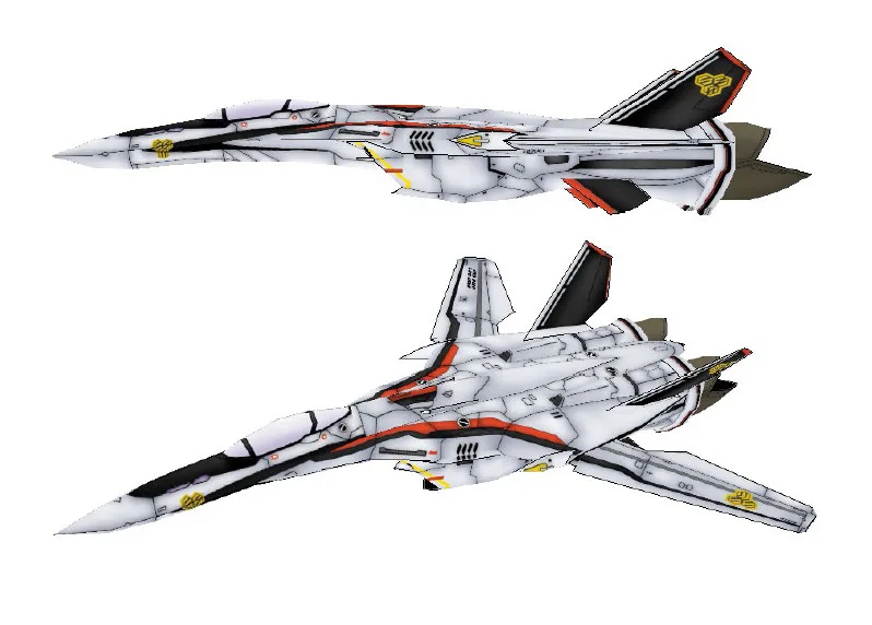 Robotech Macross VF-25 бумажная модель самолета