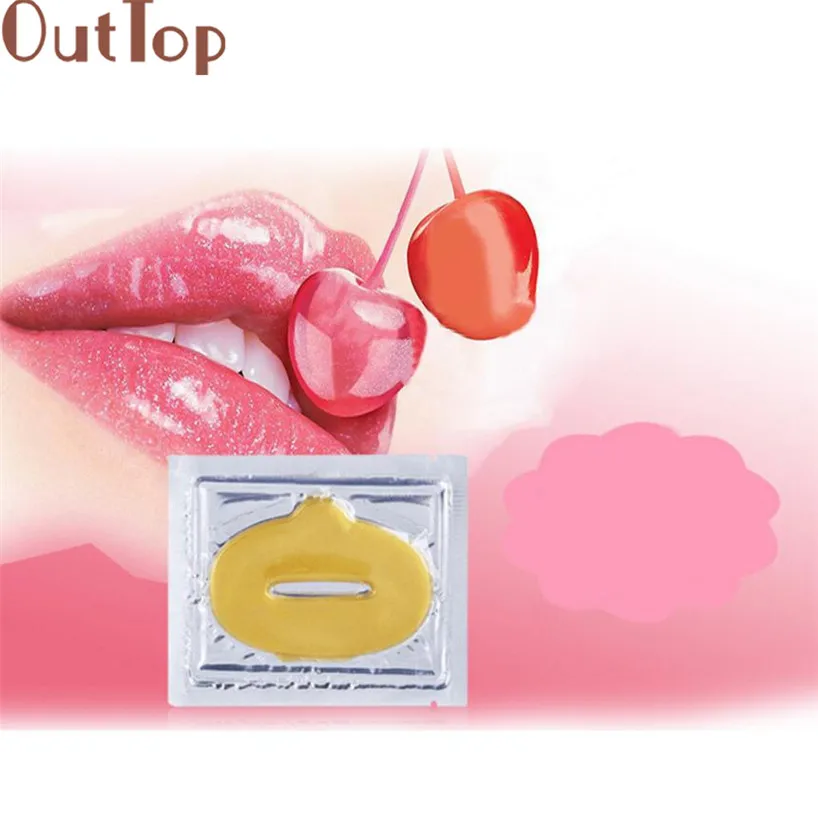 OutTop Lip Masks Gold Crystal Collagen Patch Anti Ageing Wrinkle Moisturising Lips Mask Wrinkle