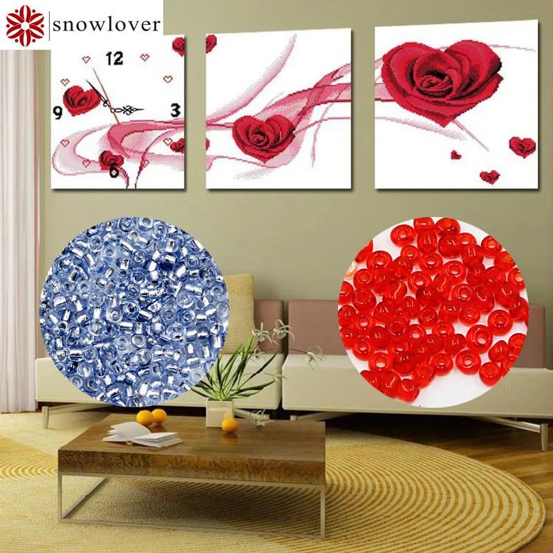 

Snowlover,beads,Needlework,DIY,bead Cross stitch ,Embroidery stitch,Precise Printed painting,heart Pattern cross,rose