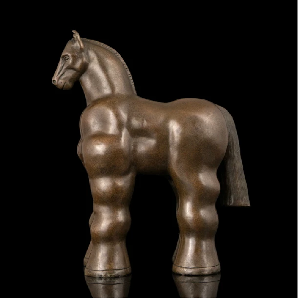 

Arts Crafts Copper Chinese Folk Art retro vintage Abstract Horse Sculptures Bronze Figurine Animal Estatua Personality Furnishin