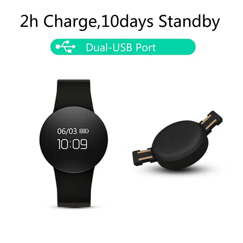 HATOSTEPED Smart Watch Waterproof Bluetooth Sport Tracker Wearable Device Wristband Pedometer Round 0.66 OLED For Ios Android