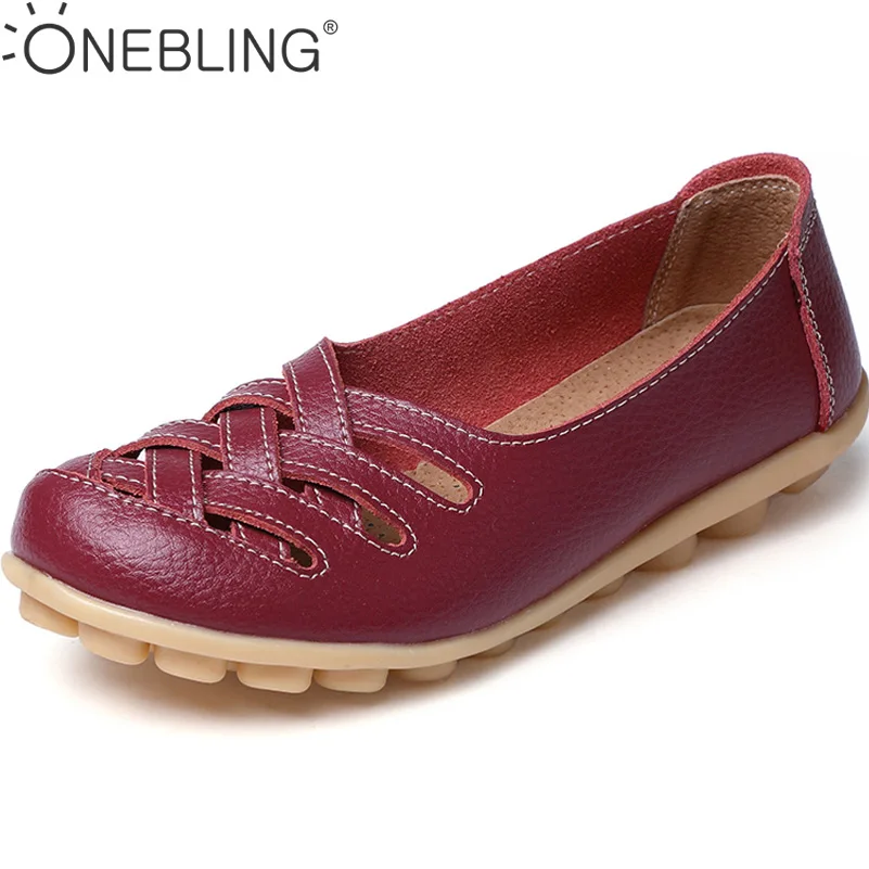 Prix Réductions 2017 Mode En Cuir Véritable Occasionnels Mocassins Chaussures Femmes Sandales Chaussures D été Appartements avec Évider Taille 34 44