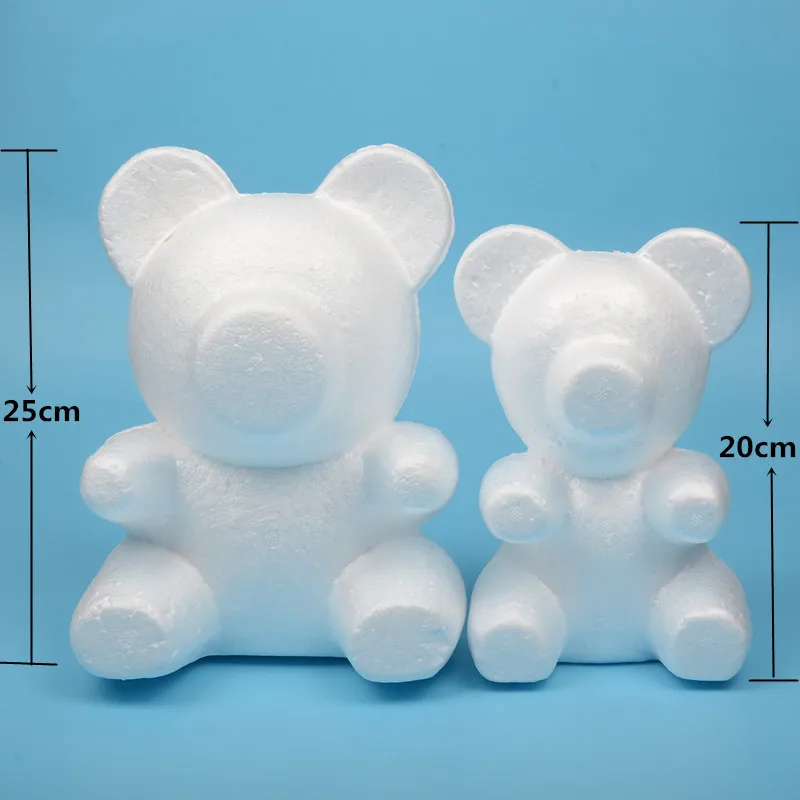 1pcs Polystyrene Styrofoam Foam Rose Bear White Craft For DIY Christmas Party Decoration Wedding New Year Valentines Day Gift