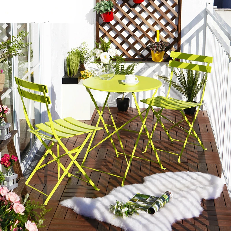 Balcony Table and Chair Sets Three Iron Table Furniture Folding Outdoor Tables and Chairs Coffee Shop Leisure Tables and Chairs Balcony Table and Chair Sets Three Iron Table Furniture Folding Outdoor Tables and Chairs Coffee Shop Leisure Tables and Chairs