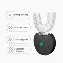 360 градусов Автоматическая звуковая электрическая зубная щетка перезаряжаемая USB 4 режима U Тип уход за полостью рта Отбеливание зубов синий холодный свет