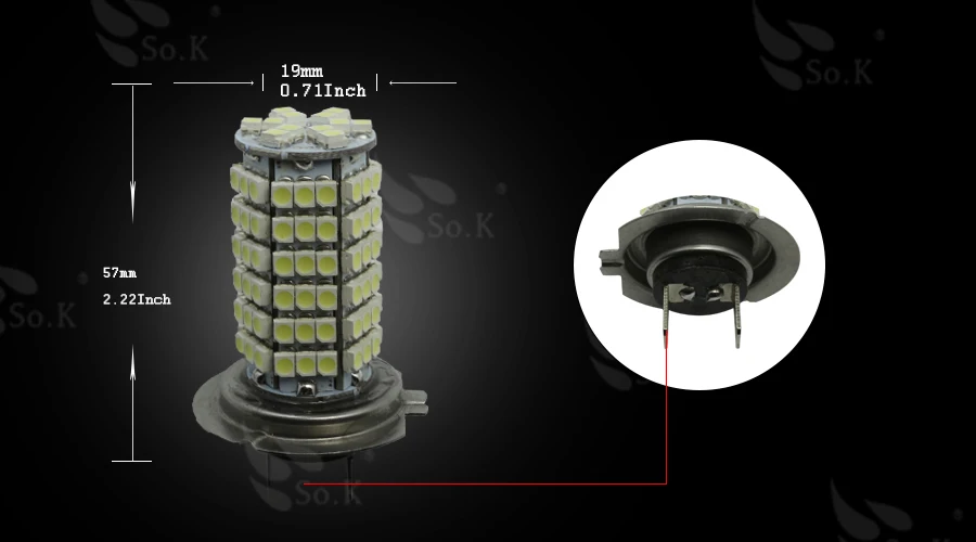 1 шт. H7 светодиодный автомобильный головной светильник, лампа 3528 SMD 120, светодиодный светильник 8000K белого и синего цвета, автомобильный головной светильник, противотуманный светильник, светильник для вождения, постоянный ток 12 в 24 В