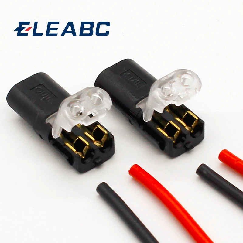 

10pcs 2p Spring Connector wire with no welding no screws Quick Connector cable clamp Terminal Block 2 Way Easy Fit for led strip