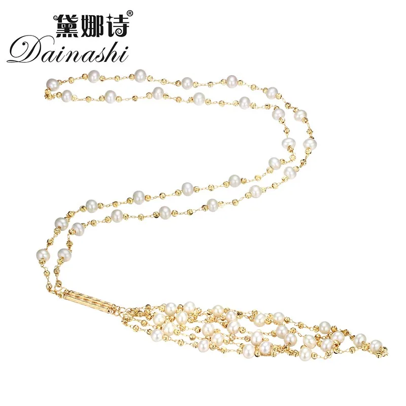 

Dainashi 2016 New Arrival Freshwater Pearl Women Necklace Real Freshwater Peal Necklace White Pearl Jewelry Christmas Gift