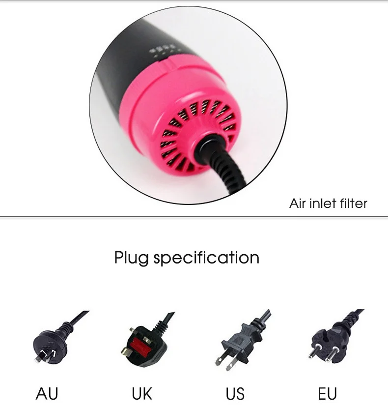 Одношаговый Фен-щетка для волос 2в1, 1000 Вт, отрицательные ионы, выпрямитель для волос, электрический фен, расческа, щетка для волос