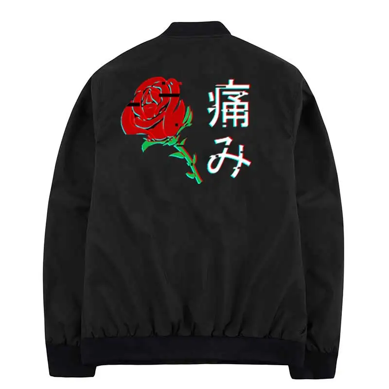 

Harajuku Japanese Aesthetic Rose mens jackets Lil Peep coats hip hop windbreaker streetwear jacket winter men clothes jackets