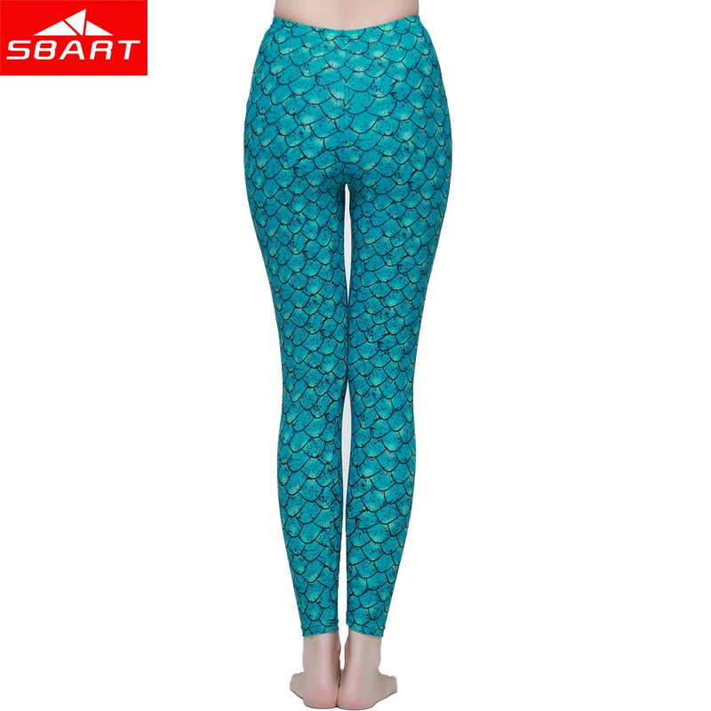 

SBART Upf50 UV Women Rash Guard Pants Fish Scale Print Sports Leggings Long Swim Fitness Pants Lycra Surf Rashguard Bottom H