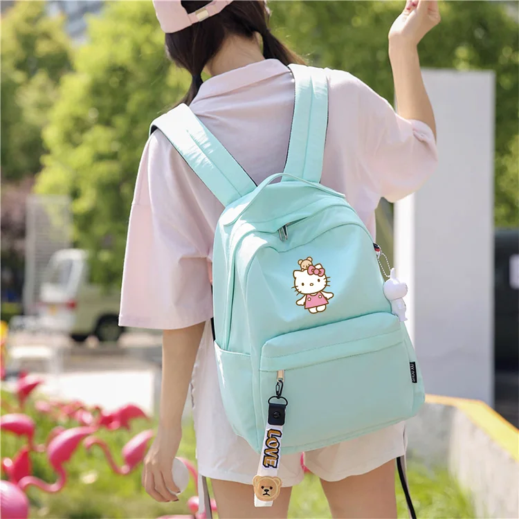 Модный женский рюкзак с аниме hello kitty, школьные сумки для девочек-подростков, милый розовый рюкзак для путешествий, рюкзак на плечо, сумка для ноутбука - Цвет: GJG kitty1