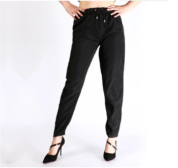 

Hot Sale Casual Women Chiffon Pants Elastic Waist Solid Color Office OL Pants Summer Slim Lady Pants