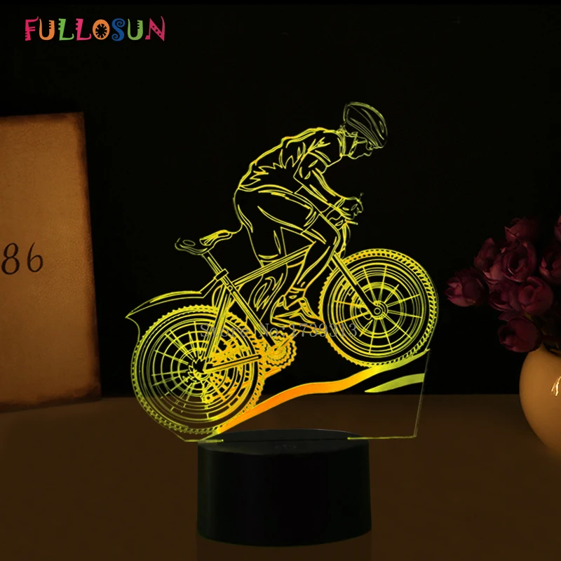 Fullosun USB светодио дный LED 3D лампа MTB горный велосипед 3D ночные огни 7 цветов луна лампа как украшение светодио дный светодиодные фонари