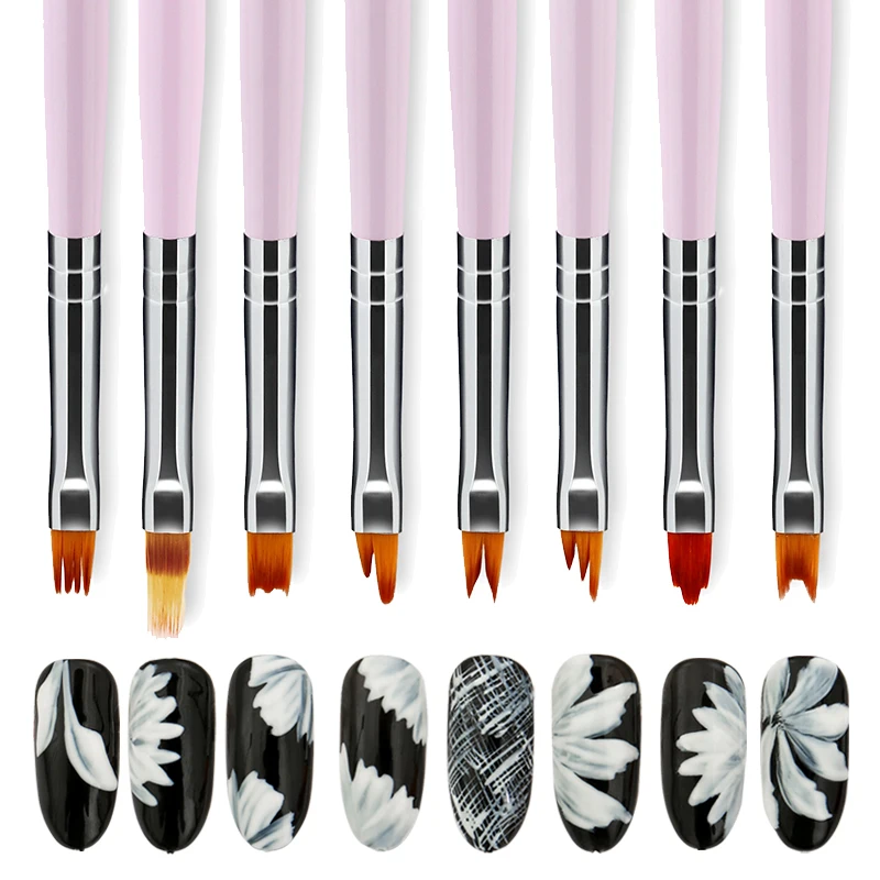 ROSALIND 1 шт. гелевые кисти для ногтей 8 узоров Профессиональный цветочный Рисунок ногтей маникюр гель лак УФ и светодиодный Гель-лак инструмент для дизайна