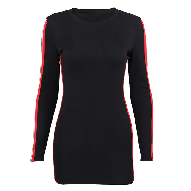 bodycon dress with stripes down the side