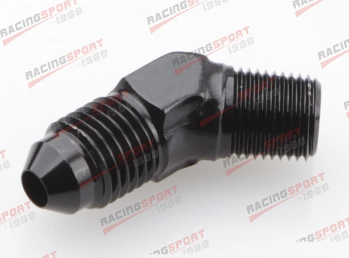 AN-6 AN6 6AN 45 Degree Bulkhead Fitting Adapter Black