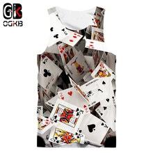 OGKB бренд покерные карты мужской жилет военный танк Топ 3d все тело Печать война Повседневная крутая Harajuku 6XL