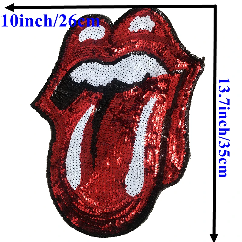 5 шт./компл. в виде красных губ блестками пришить железа на патчи для одежды DIY шитье, ремонт блестки язык аппликация с кружевными вставками на украшения 3 размера