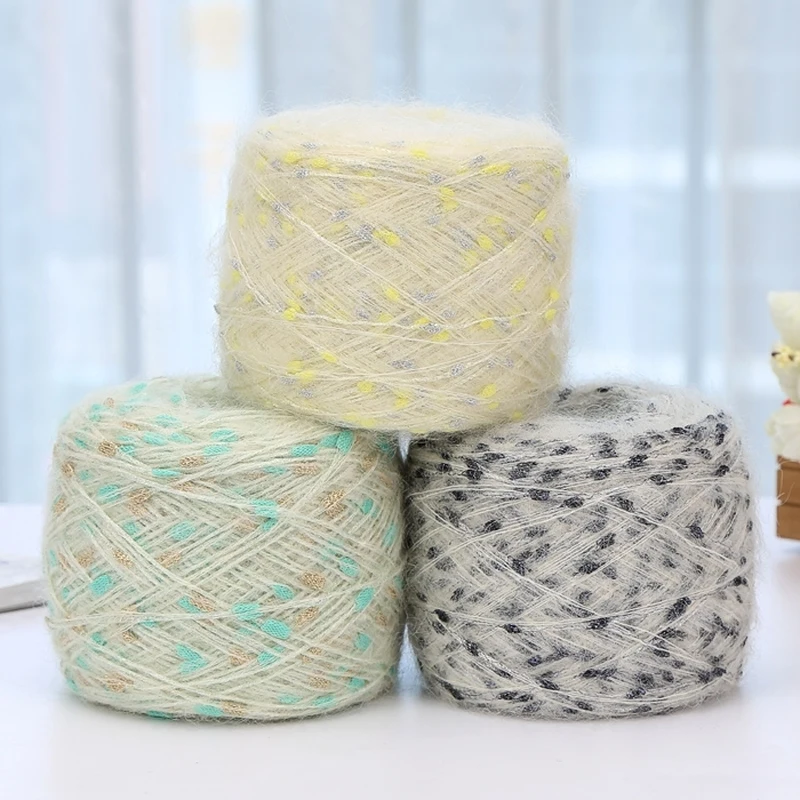 

50 g Soft Fancy Mohair Blended Yarn For Hand Knitting Scarf Cape Multi-usage Hand Crochet Thread Multi-color Thread For Winter