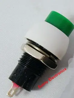 

100PCS Latching Push-Button Switch 2 Pins Green OFF-ON AC 250V/1A