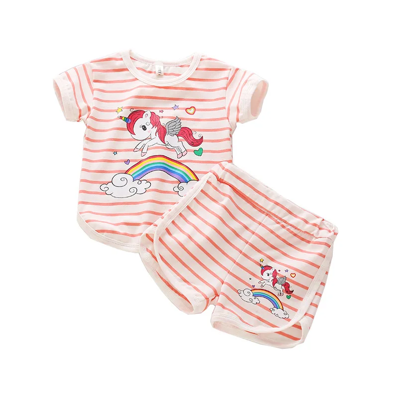 

2019 summer new fashion girls and boys shirt + shorts sets 2-6years children clothing sets