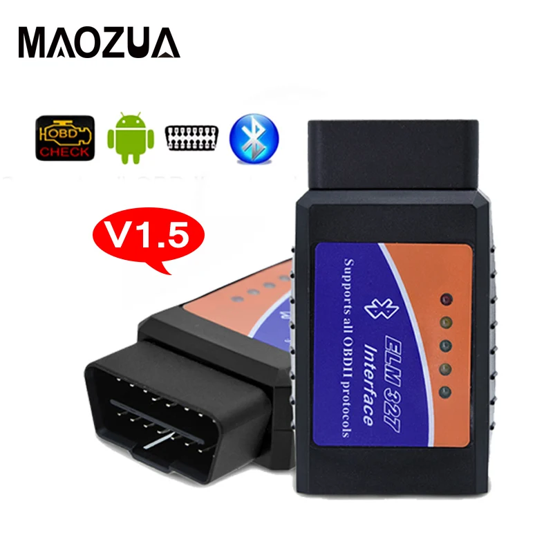 Maozua OBD2 ELM327 Bluetooth V1.5 автомобильный диагностический инструмент ELM 327 V 1 5 ObdII адаптер