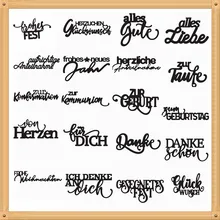 

Mixed German Word Metal Cutting Die DIY Scrapbooking Template Craft Paper Card Album Photo Making Embossing Stencil Die Cut 2019