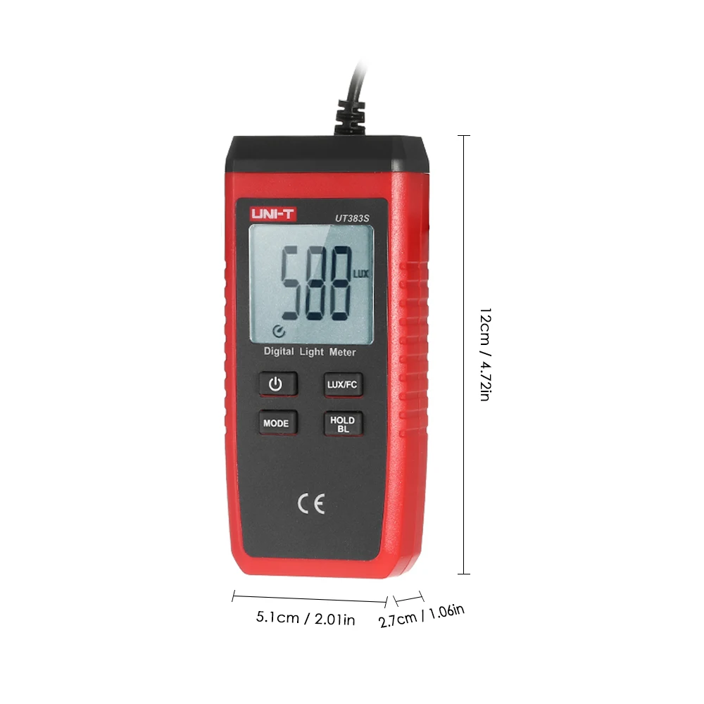 UNI-T UT383S Ручной мини ЖК-дисплей люминометр цифровой фотометр лампа с люксметром метр