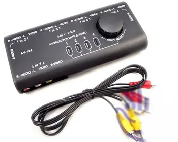

Wholesale New Dropship New 4 group AV Audio Video S-VIDEO Selector Switch & Cable