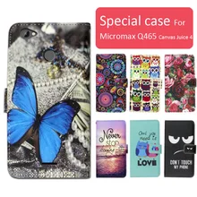 Fashion cartoon printed flip wallet leather case for Micromax Q465 Canvas Juice 4 with Card Slot phone bag book case,free gift
