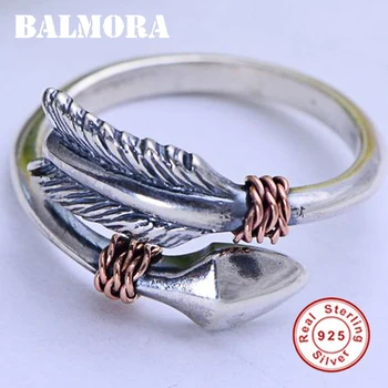 

BALMORA 925 Sterling Silver Arrow Open Rings for Women Men Vintage Punk Ring Thai Silver Fashion Jewelry Anillos JWR055989