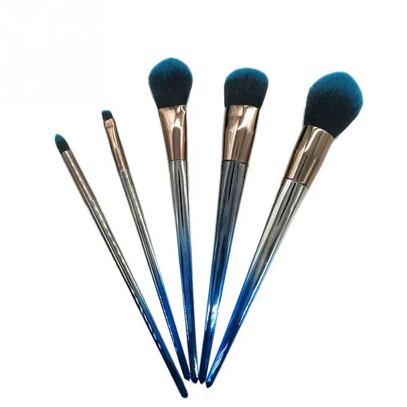 5pcs 4/5/7 шт Профессиональный алмаз набор кистей для макияжа, основа, порошок Косметика, смешивание синий кистей для макияжа Pincel Maquiagem - Handle Color: 5pcs