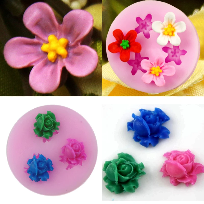 

Peach Blossom Rose Flower Cake Decorating Tool 3D Silicone Mold Chocolate Candy Jello Soap Mould
