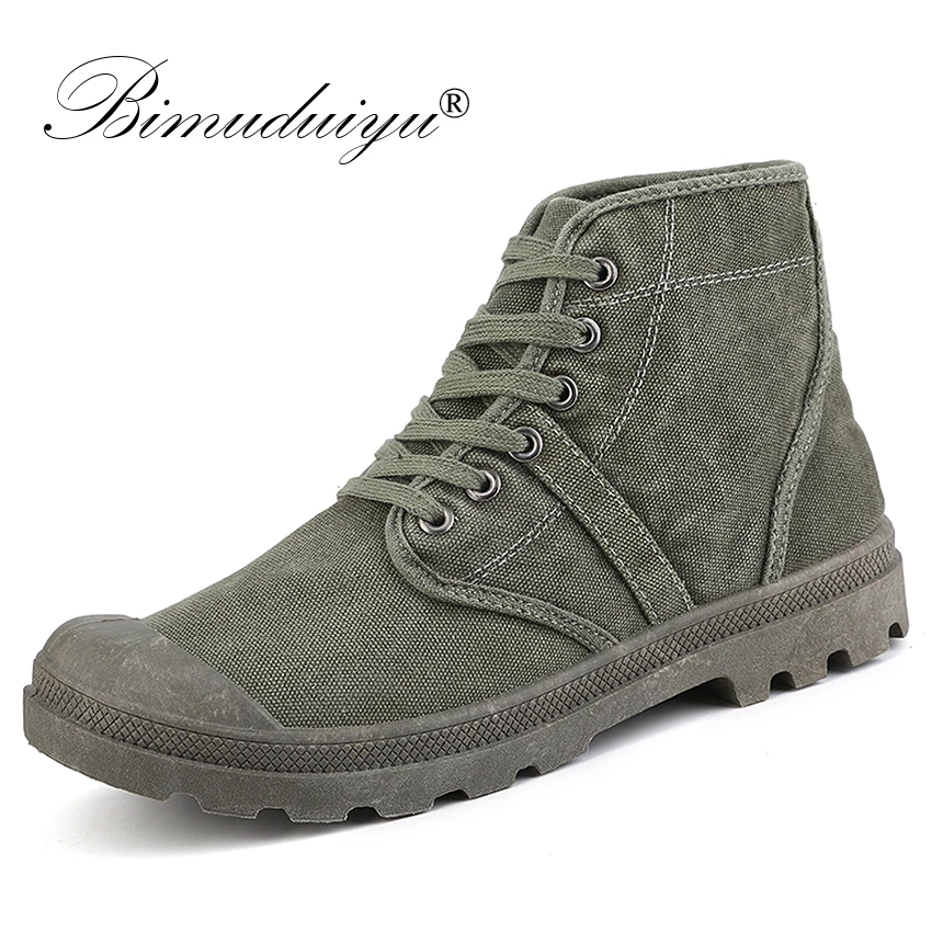 mens canvas ankle boots