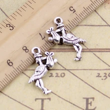 20 pçs encantos cegonha bebê pássaro 23x18mm tibetano bronze prata cor pingentes antigo jóias fazendo diy artesanal ofício