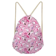 THIKIN Единорог рюкзаки для школы стильная футболка с изображением персонажей видеоигр студентов рисовать-авоська Для женщин спортивного плавания пляжная Bolsos по индивидуальному заказу