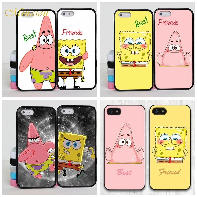 

BFF Silicone Cell Phone Case For Xiaomi mi a1 a2 9 8 lite Best Friend SpongeBob Funny Cover Capinha de Celular