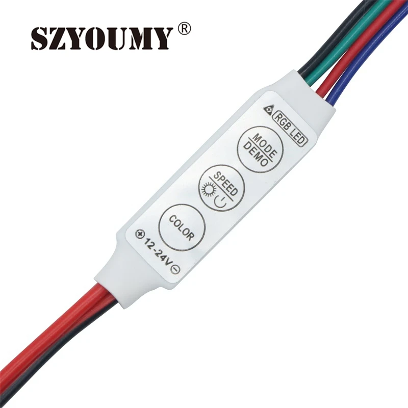 SZYOUMY 200 шт. DC 12 В мини 3 клавиши RGB LED контроллер яркости Диммер для 3528 5050 полосы или